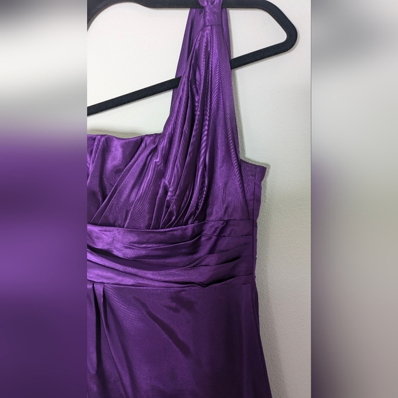 Fashion Finland One Shoulder Purple Long Maxi Dress Sz S Lined Prom Wedding Y2K - Picture 3 of 10